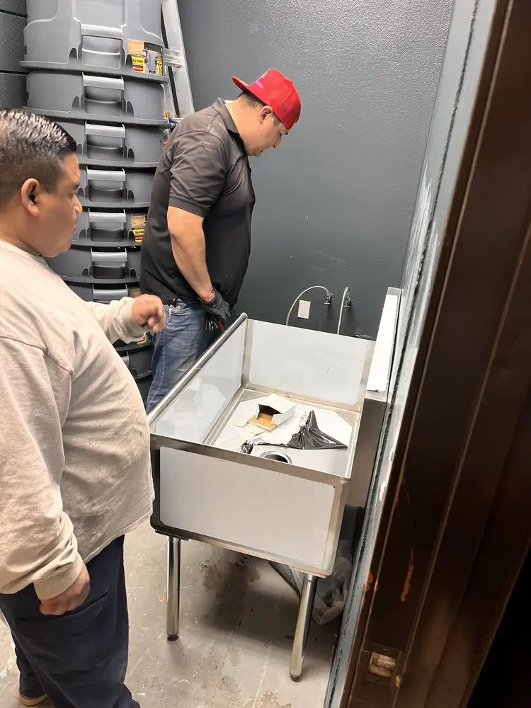 Commercial plumbing and sink installation in Edison
